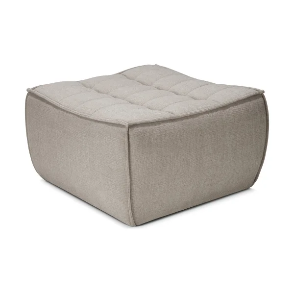 Ethnicraft N701 Fußhocker 70x70 cm Stoff Ecru beige