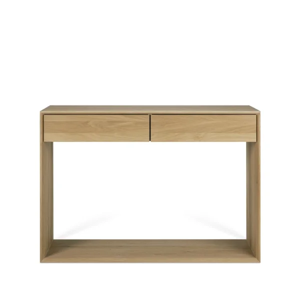 Ethnicraft Nordic Konsolentisch Lackierte Eiche 2-schubladen 120x40 cm