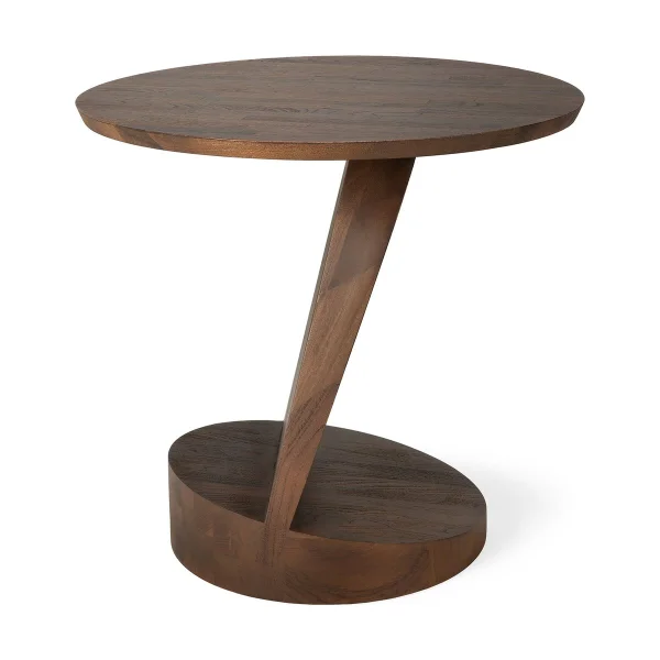Ethnicraft Oblic Couchtisch Ø52 cm Braun gebeizte Teak