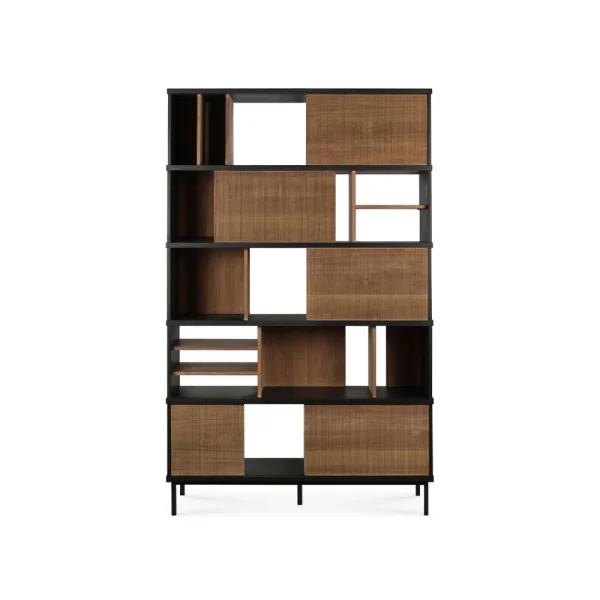 Ethnicraft Oscar Rack Regal Teak-Black 5 Türen 120x40 cm