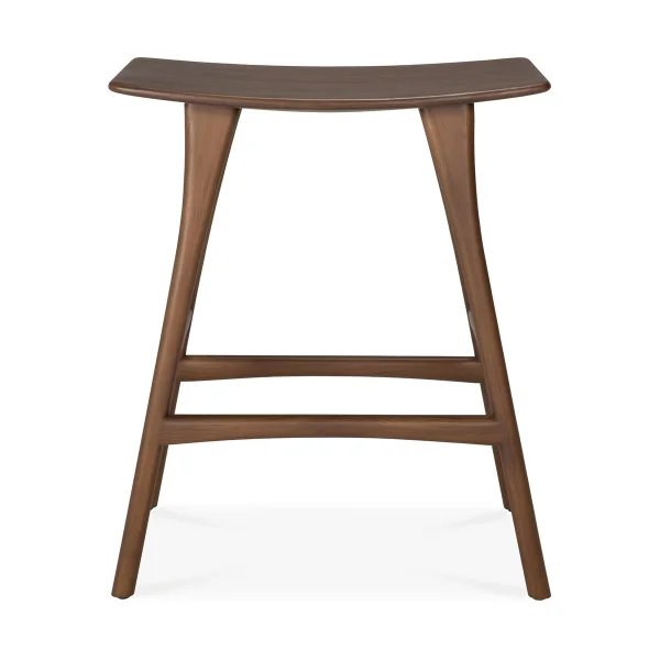 Ethnicraft Osso Counter hohe Hocker 67 cm Lackiertes Teak Brown