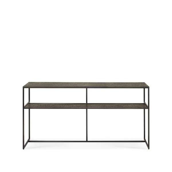 Ethnicraft Pentagon Konsolentisch 75x150 cm Whisky-Black metal