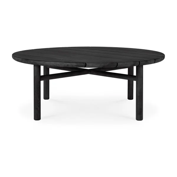 Ethnicraft Quatro Outdoor Couchtisch schwarzgebeizt teak Ø95 cm