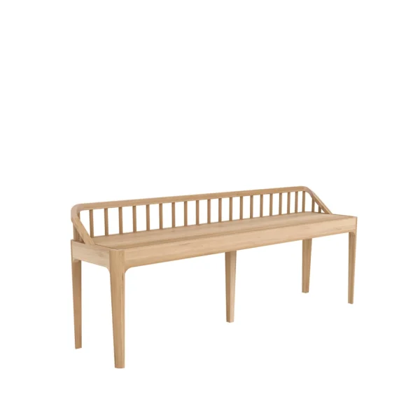 Ethnicraft Spindle Bank 60x150 cm Eiche mit Rückenlehne