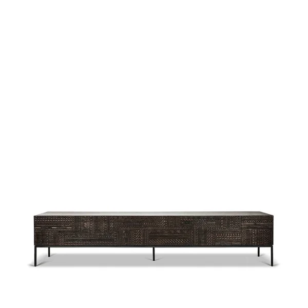 Ethnicraft Tabwa Fernsehbank Schwarz Teak 51x240 cm