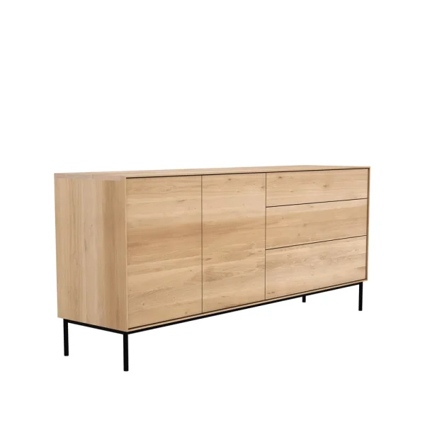 Ethnicraft Whitebird Siteboard Eiche-Metall 2-türig 3 Schubladen