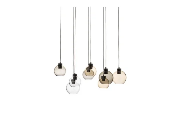 Euluna - Cubus 8 Pendelleuchte Clear/Smoke/Amber