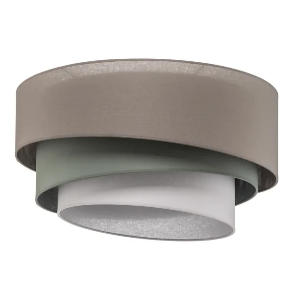 Euluna - Trio monocolor Deckenlampe, Ø60 cm, grau, Textil