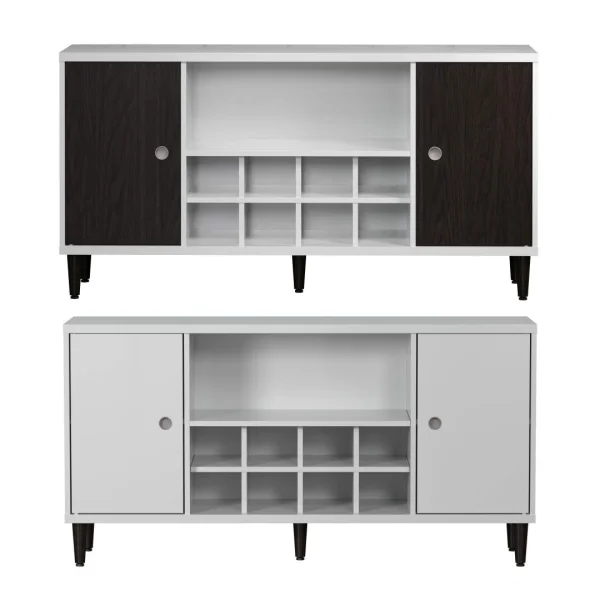 Evolution Sideboard 2 Türen, 1 Raum, 8 Flaschen Wein weiß, schwarz.