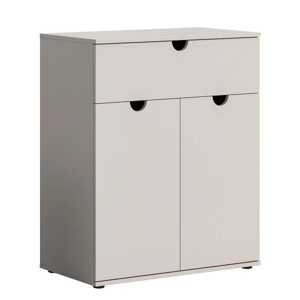 Evora Schuhschrank 1 Schublade 2 Türen hellgrau.