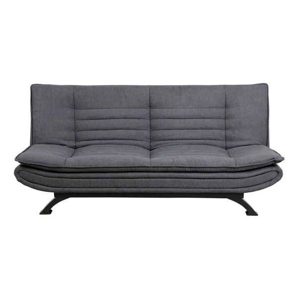 Fanny Schlafsofa dunkelgrau, Metall schwarz.