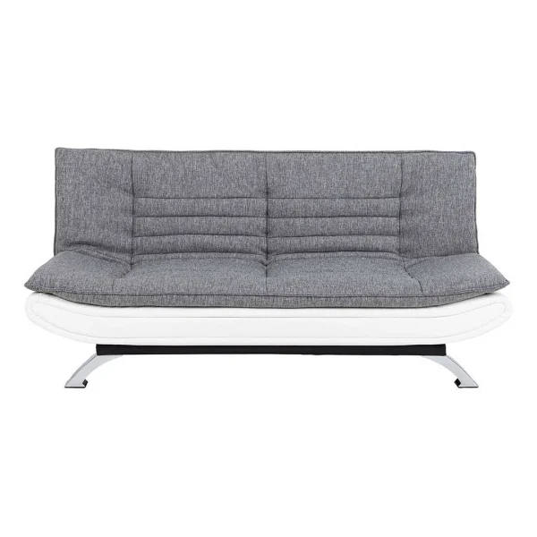 Fanny Schlafsofa in hellgrau und weissen Design.