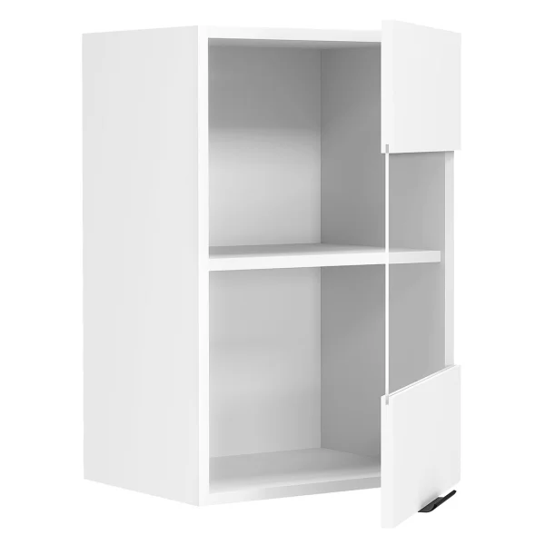 Fasola Küchenoberschrank 40 cm 1 Glasstür weiß.
