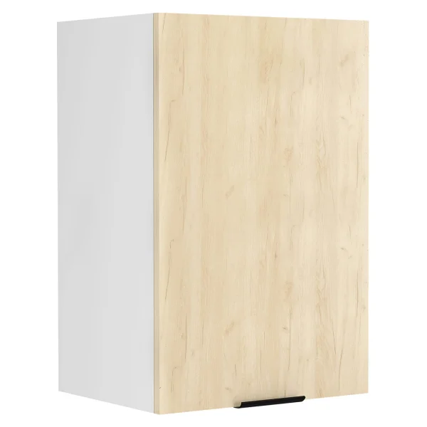 Fasola Küchenoberschrank 40 cm 1 Tür Eiche Dekor, weiß.