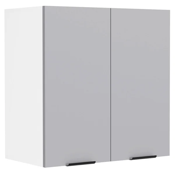 Fasola Küchenoberschrank 60 cm 2 Türen anthrazit grau, weiß.