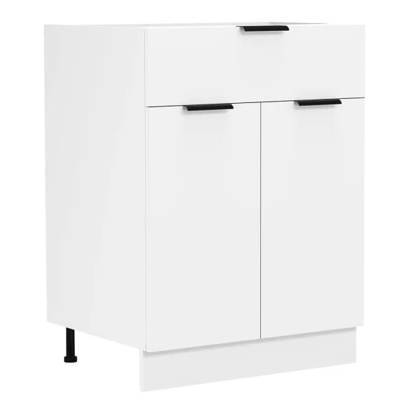Fasola Küchenunterschrank 60 cm 2 Türen, 1 Schublade weiß.