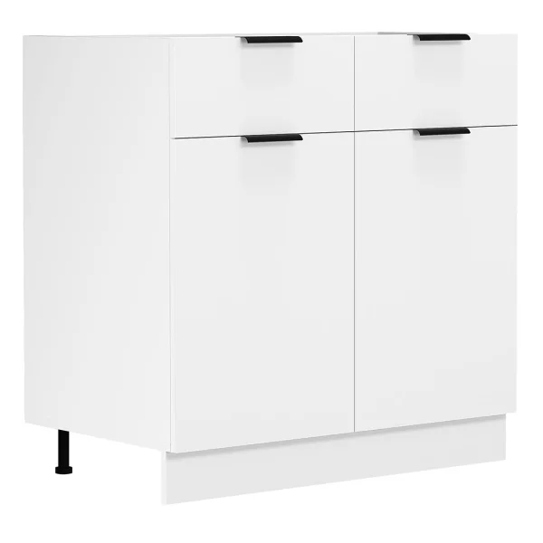 Fasola Küchenunterschrank 80 cm 2 Türen, 1 Schublade weiß.