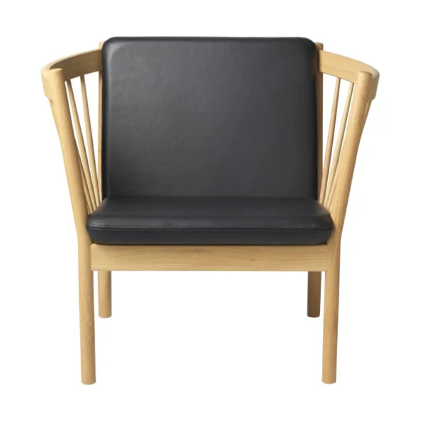 FDB Møbler J146 Sessel Oak nature lacquered-black leather