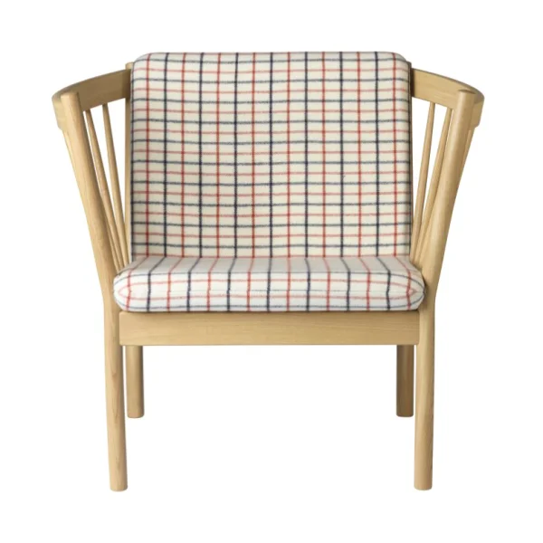 FDB Møbler J146 Sessel Oak nature lacquered-red diced
