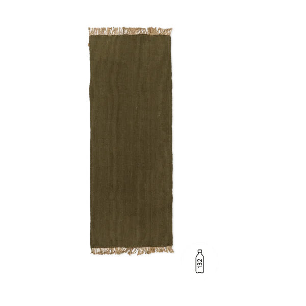 Ferm Living Block Flurteppich Olive-Natural, 80x200 cm