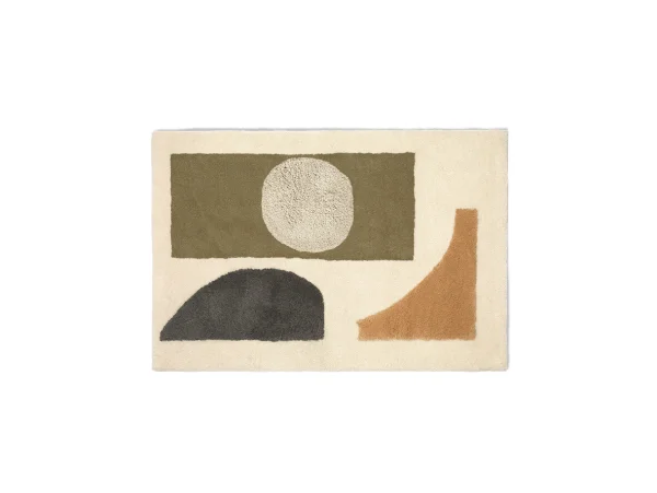 Ferm Living - Bloco Tufted Teppich Large Grün/Off-White