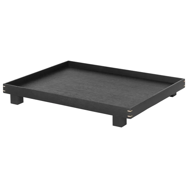 Ferm Living Bon Holztablett large Schwarz gebeizte Eiche