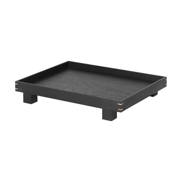 Ferm Living Bon Holztablett small Schwarz gebeizte Eiche
