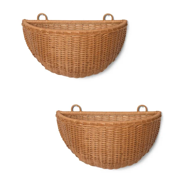 Ferm Living Braided Wandkörbe 2er Pack Natural