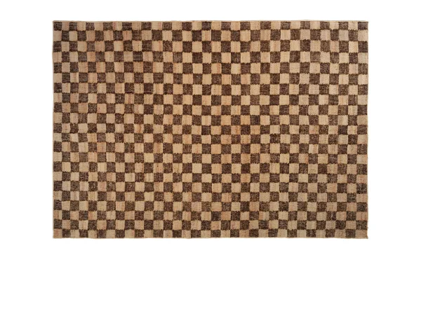 ferm LIVING - Check Teppich 140x200 Coffee/Natural