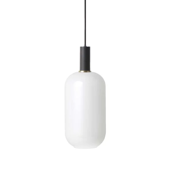 ferm LIVING - Collect Pendelleuchte Opal Tall Low Black