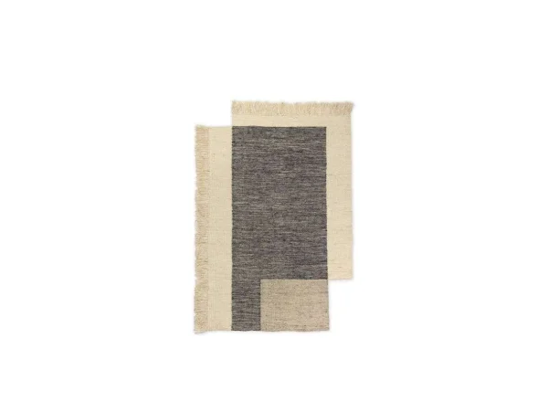 ferm LIVING - Counter Teppich 140x200 Charcoal/Off-White