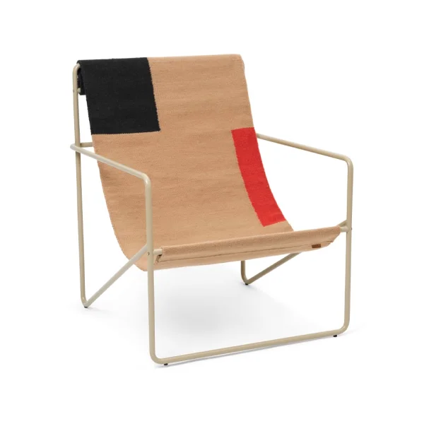 Ferm Living Desert Loungesessel Block, Cashemere Gestell
