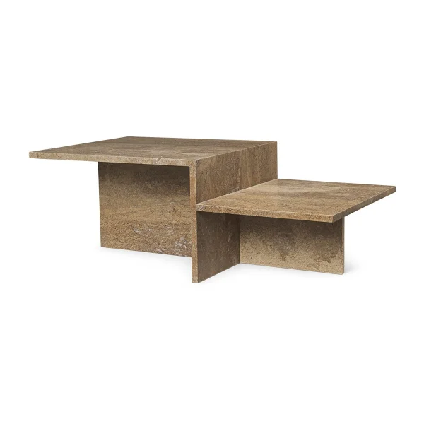 Ferm Living Distinct Beistelltisch Dark Brown Travertine