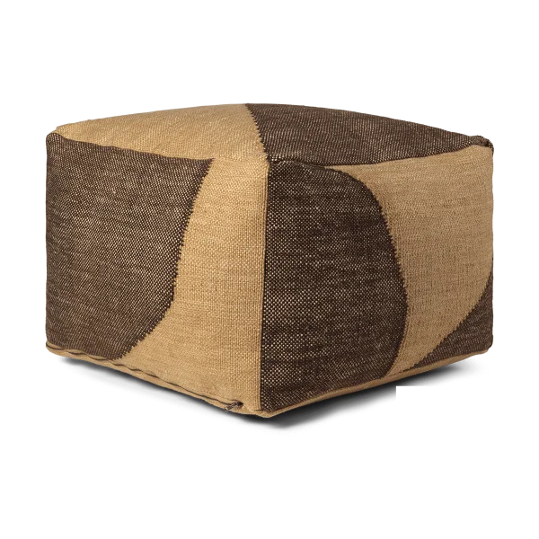 Ferm Living Forene square Pouf 60x60x40 cm Tan-Chocolate