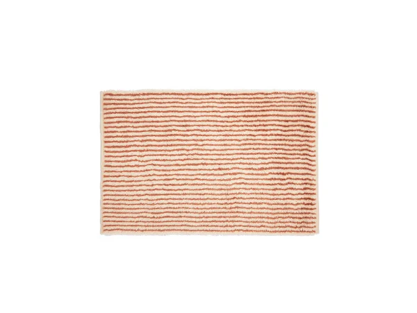 ferm LIVING - Kami Knotted Teppich 120x180 Off-White/Rot Braun