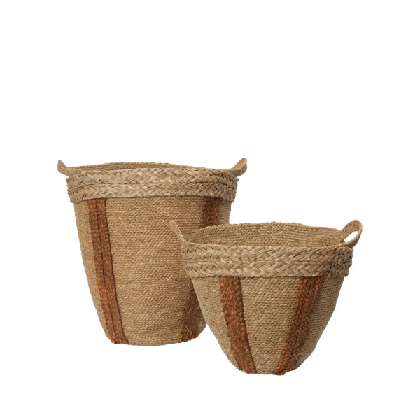 ferm LIVING - Mar Woven Korb Set of 2 Natural/Red Brown