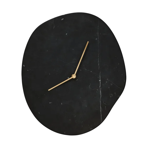 Ferm Living Melt Wanduhr 28 x 33cm Black marble