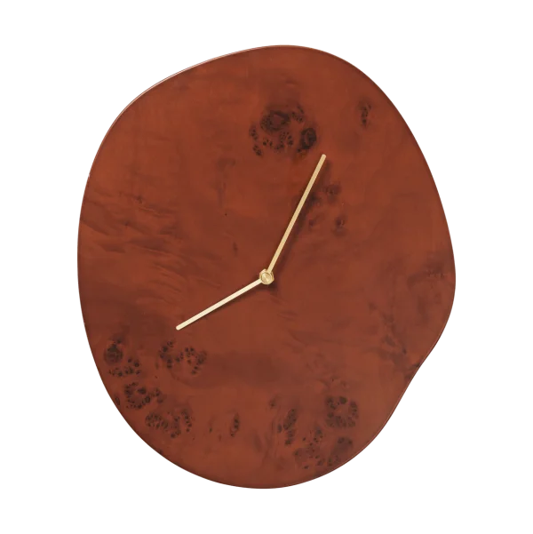 Ferm Living Melt Wanduhr 28 x 33cm Dark stained burl