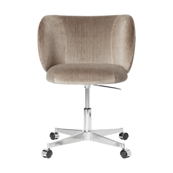 Ferm Living Rico dining chair auf Rädern Devoré Velvet Flint Grey