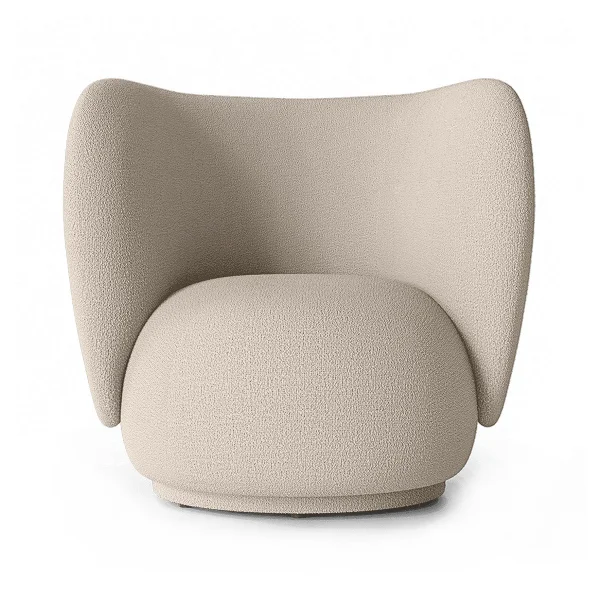 Ferm Living Rico lounge chair bouclé Wool bouclé natural