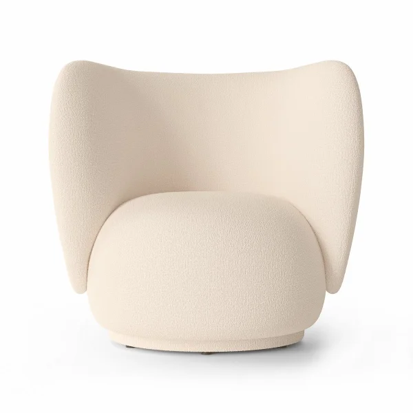 Ferm Living Rico lounge chair bouclé Wool bouclé offwhite