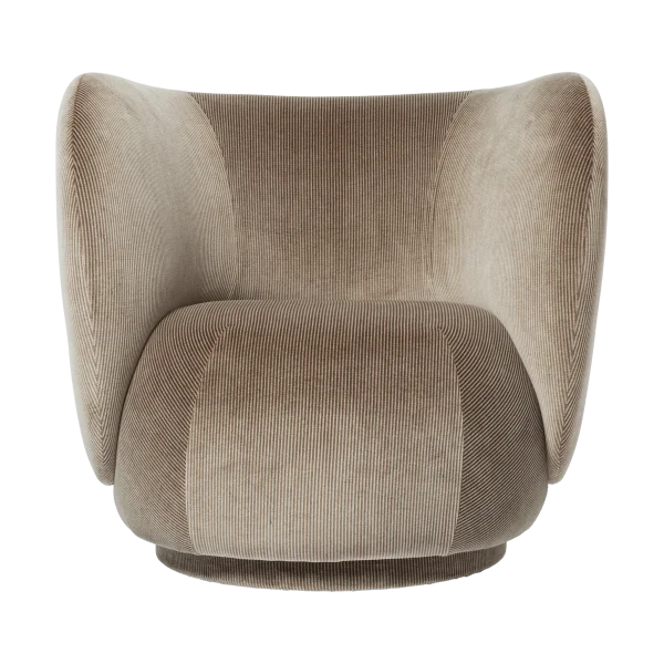 Ferm Living Rico lounge chair Sessel Devoré velvet-Flint grey