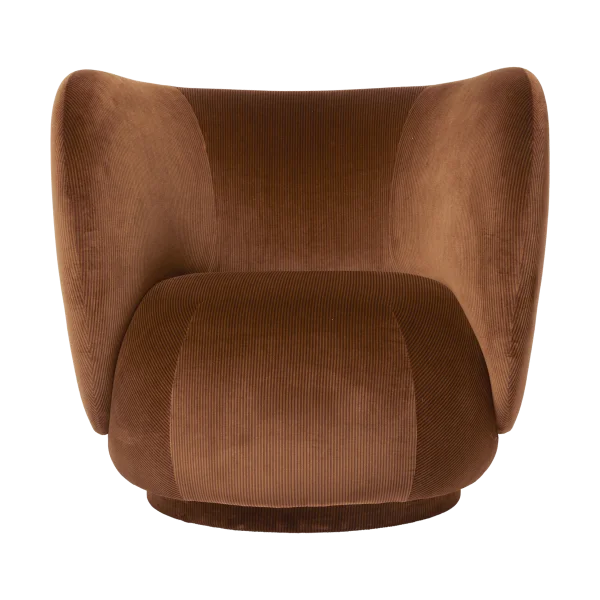 Ferm Living Rico lounge chair Sessel Devoré velvet-Rust