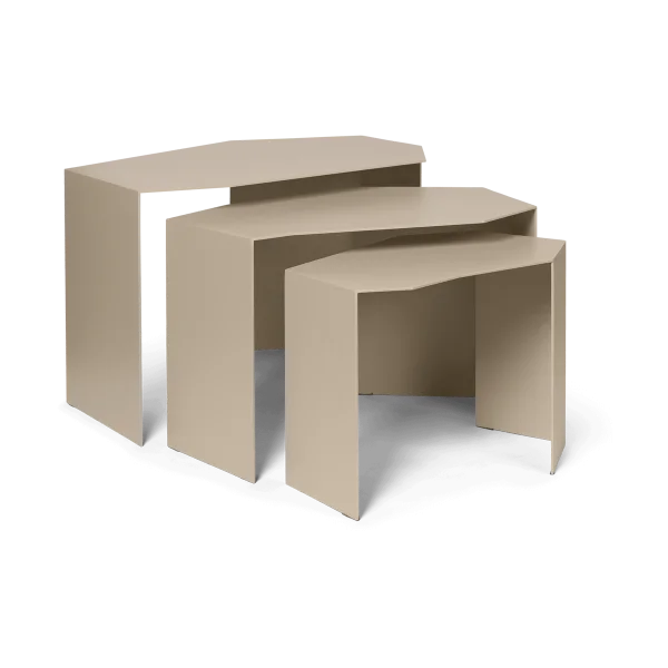 Ferm Living Shard cluster Beistelltisch 3er Pack Cashmere