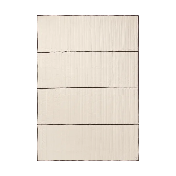 Ferm Living Vari gesteppte Tagesdecke Natural-dark chocolate, 260x180 cm