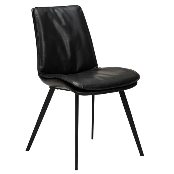 Fierce Dan-Form Esszimmerstuhl PU-Kunstleder schwarz.