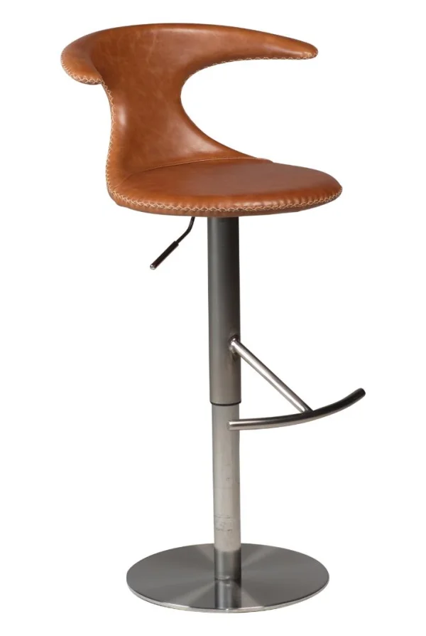 Flair Barhocker Höhenverstellbar Echtes Leder braun.