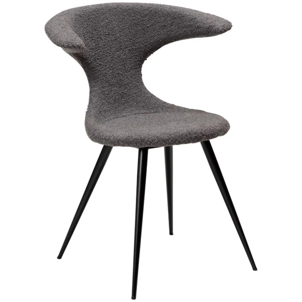 Flair Dan-Form Esszimmerstuhl Bouclé grau.
