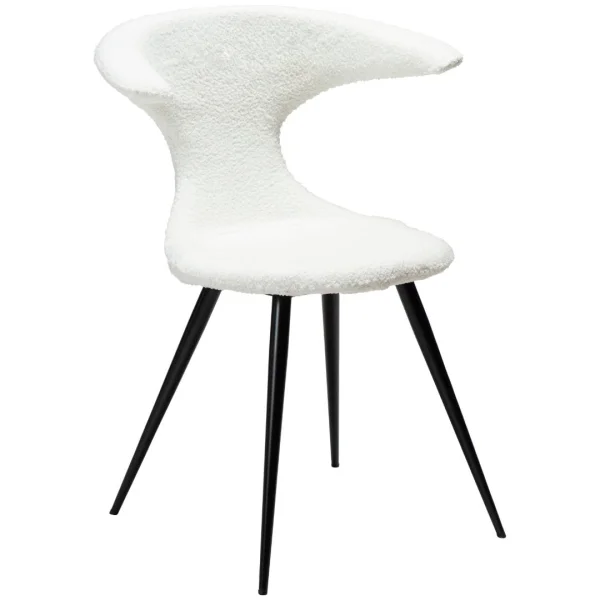 Flair Dan-Form Esszimmerstuhl Bouclé weiß.
