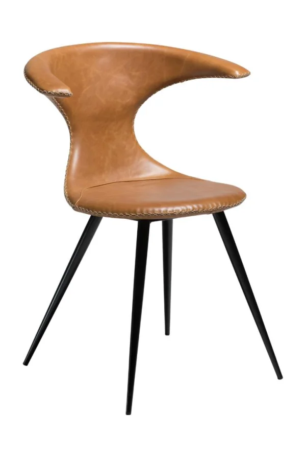 Flair Dan-Form Esszimmerstuhl Echtes Leder braun.